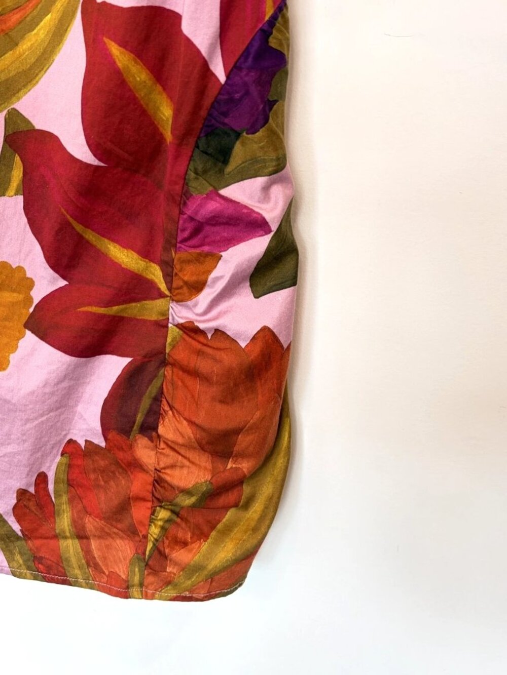 Anthropologie Farm Rio Puff-Sleeve Square-Neck Slim Mini Dress size XXS Tropical - Picture 9 of 16